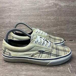 Vans‎ Era Plaid Skate Sneakers Beige Men's 7 / Women's 8.5 Slip-On Casual Shoes